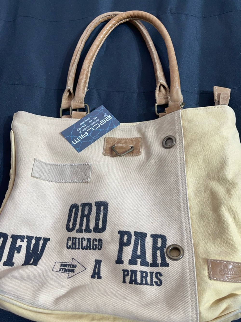 Vintage  Bag in Beige and Tan